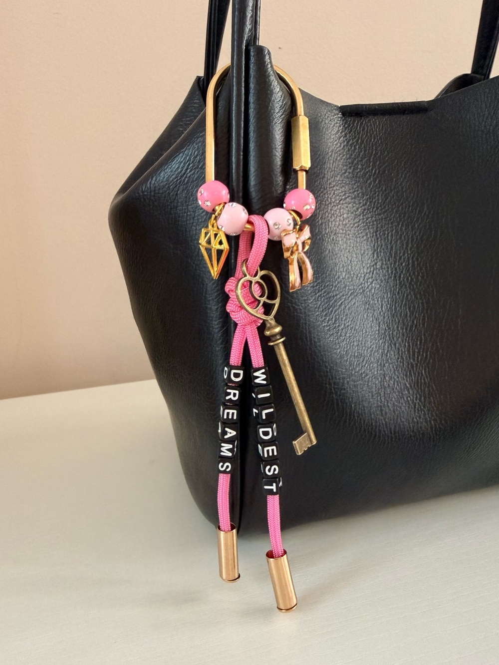 NEW Handmade Wildest Dreams Key Pink Coquette Bag Charm Keychain - Picture 3 of 9